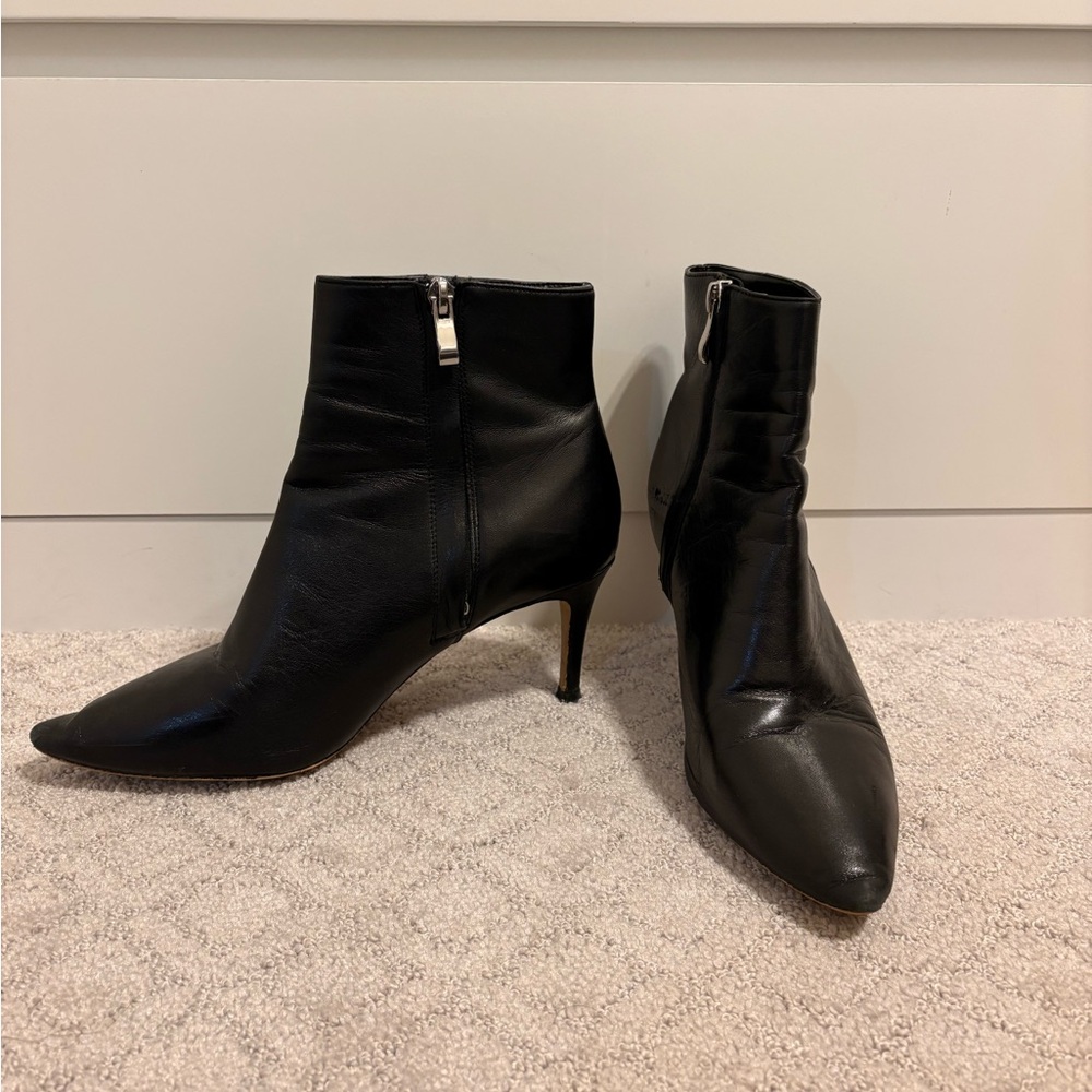 Halogen Leather Black Booties. Size 7.5.